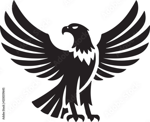 Obraz Eagle icon silhouette vector with white background
