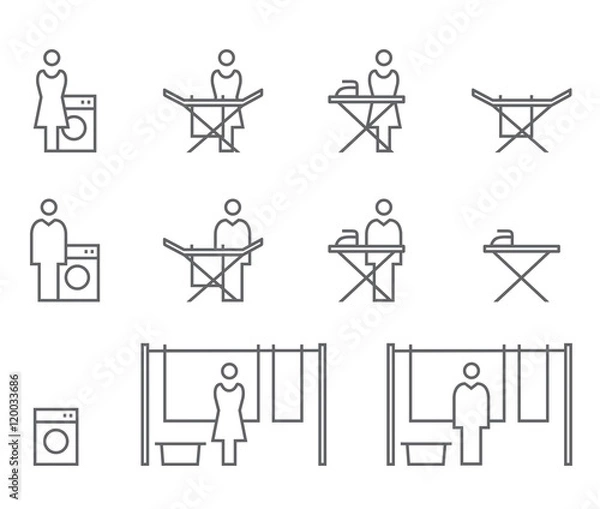 Obraz Icon Set Wäsche