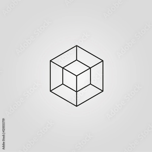 Fototapeta cube minimal logo concept, vector logo template
