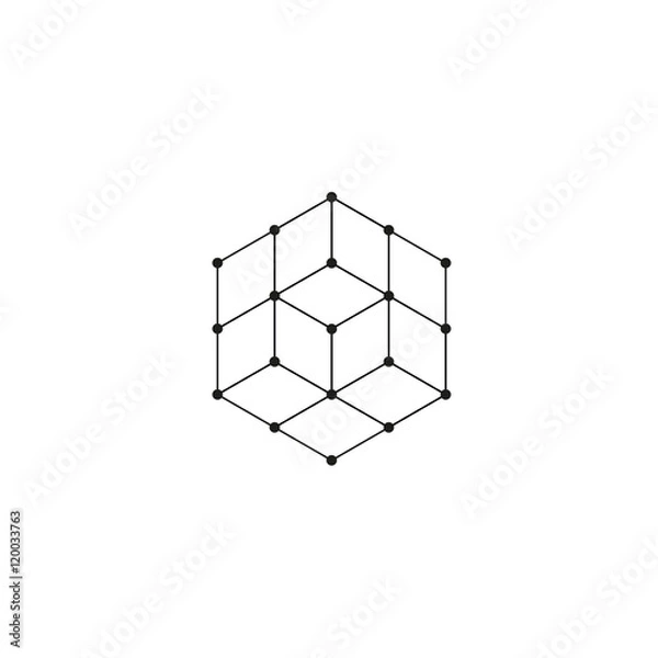 Fototapeta cube minimal logo concept, vector logo template