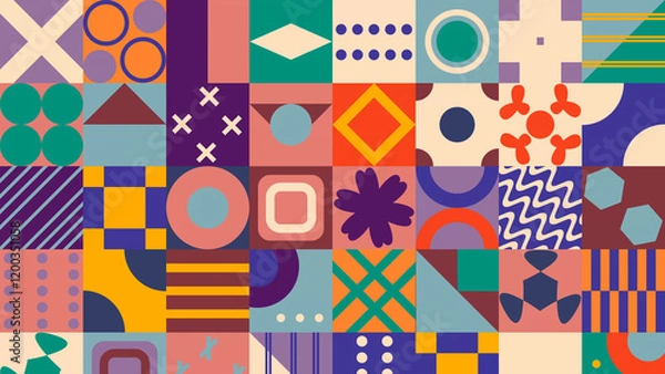 Fototapeta Vivid Color Geometric Pattern Design