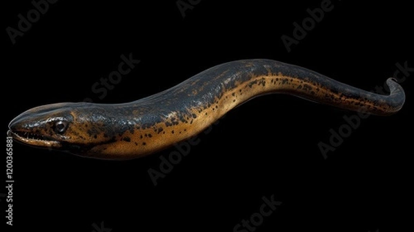 Obraz Electric eel isolated on black background.
