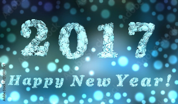 Obraz Happy new year 2017, 3D rendering