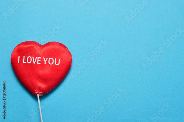 Obraz Valentine's Day. A red heart with I love you written on it 