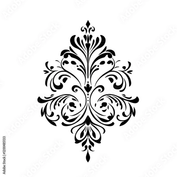 Fototapeta european calligraphy minimal icon black and white 2d vector illustration in white background