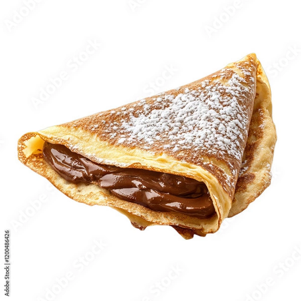 Obraz Decadent Chocolate-Filled Crepe Dusted with Powdered Sugar - A Sweet Delight for Breakfast or Dessert Lovers