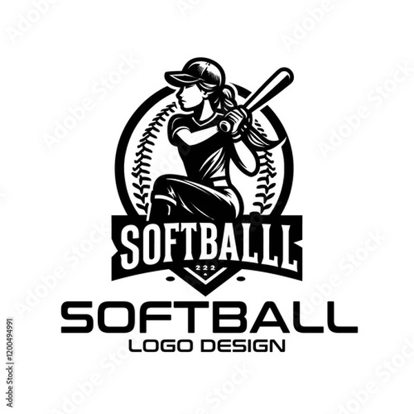 Fototapeta Softball Vector Logo Design