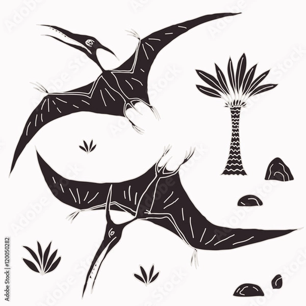 Obraz Vector hand drawn illustration jurassic