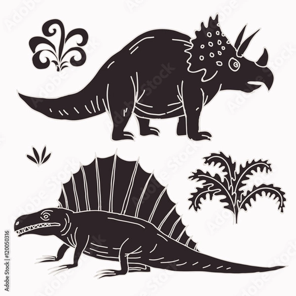 Obraz Vector hand drawn illustration jurassic