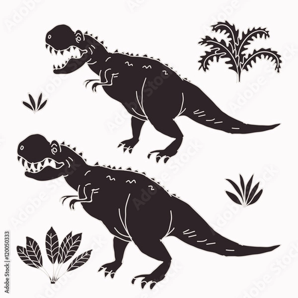 Obraz Vector hand drawn illustration jurassic