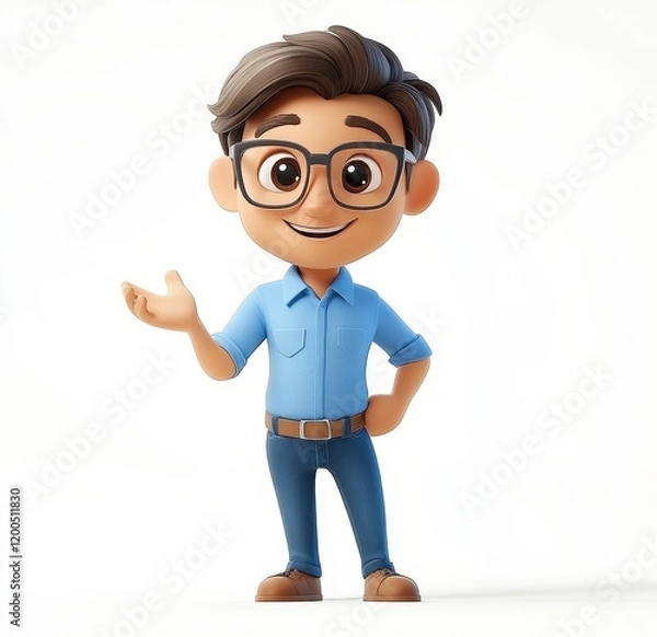 Obraz Friendly 3D Cartoon Character Presentation