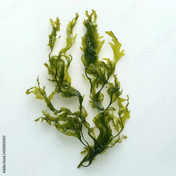 Obraz a single piece of red seaweed with intricate branching structure isolated on a white background