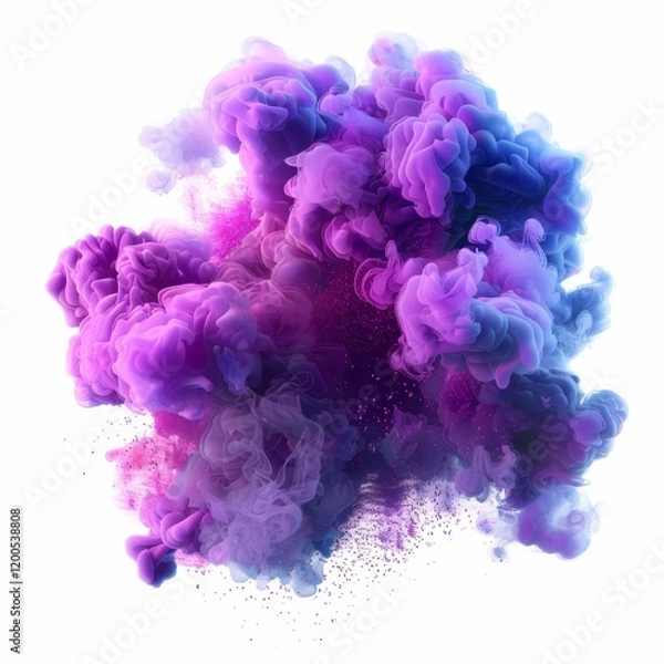 Fototapeta A colorful smoke burst, violet purple and plum