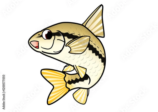 Obraz モツゴ　かわいい　イラスト ベクター形式