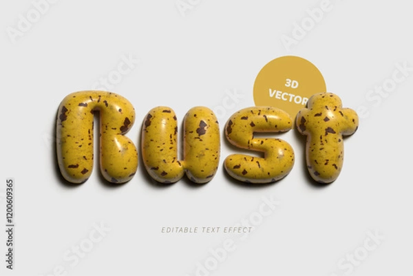 Obraz Rust 3d inflated editable text effect	