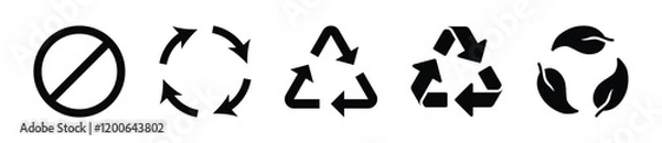 Fototapeta Recycle icon element set. Refuse, reduce, recycle symbol set - Vector