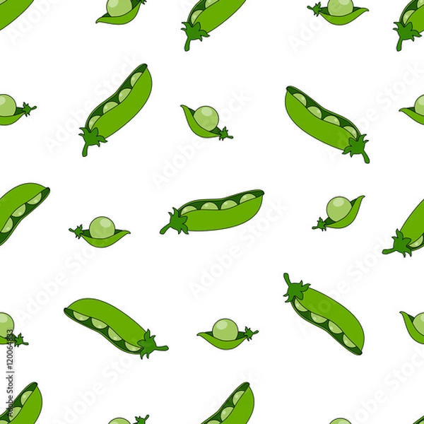 Fototapeta seamless pattern pea pods