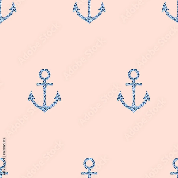 Fototapeta seamless mosaic pattern anchor