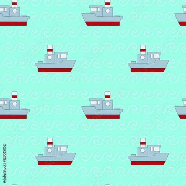Fototapeta seamless pattern for children ship