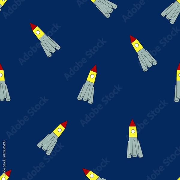 Fototapeta seamless pattern for children missiles