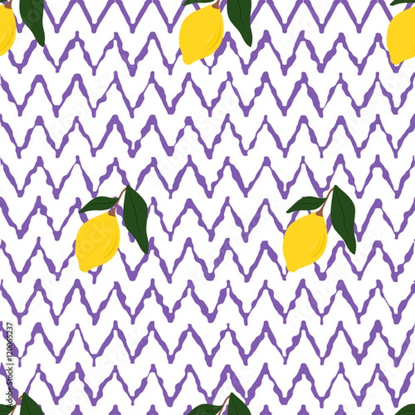Fototapeta seamless mosaic pattern lemons