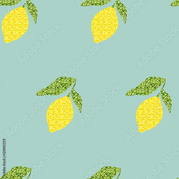 Fototapeta seamless mosaic pattern lemons