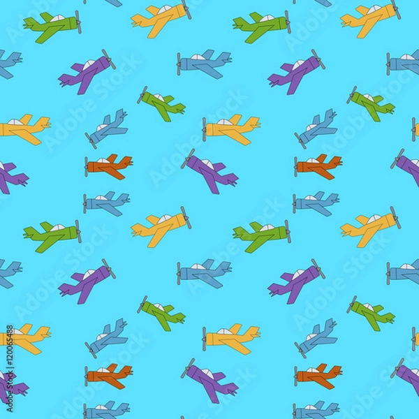 Fototapeta vector seamless pattern for children Aircraft