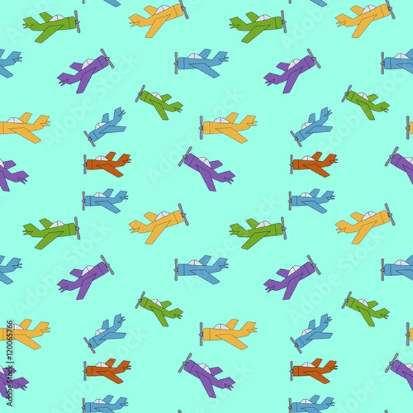 Fototapeta vector seamless pattern for children Aircraft