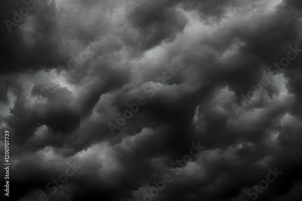 Fototapeta Dark Storm Clouds Gather in the Sky, Creating a Dramatic and Ominous Mood before a Storm