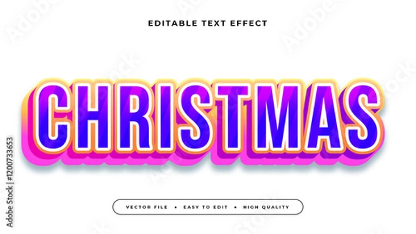 Obraz christmas editable text effect with purple blue pink and white bold gradient style