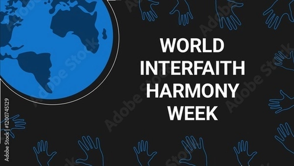 Obraz World Interfaith Harmony Week web banner design illustration 