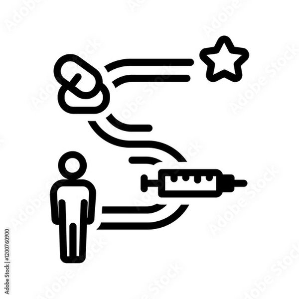Obraz Vector black line icon for Treatment journey