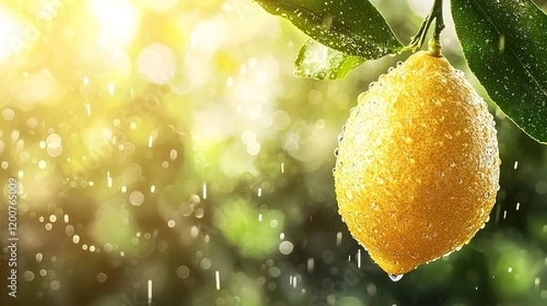 Obraz Fresh Lemon in Rain