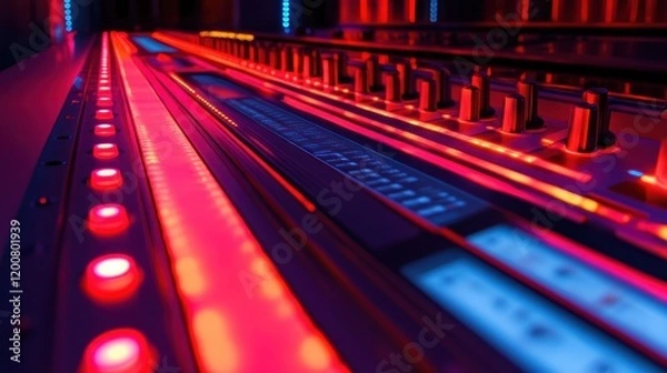 Fototapeta Cool Workspace with Minimalist Design and Lighting Effects
