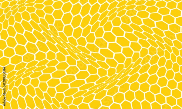 Fototapeta abstract trendy yellow hexagon wave pattern perfect for background.