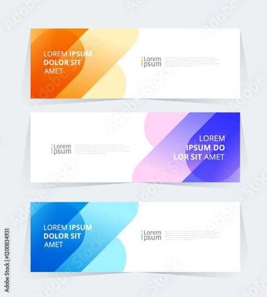 Obraz Geometric banner design with Vector presentation template.