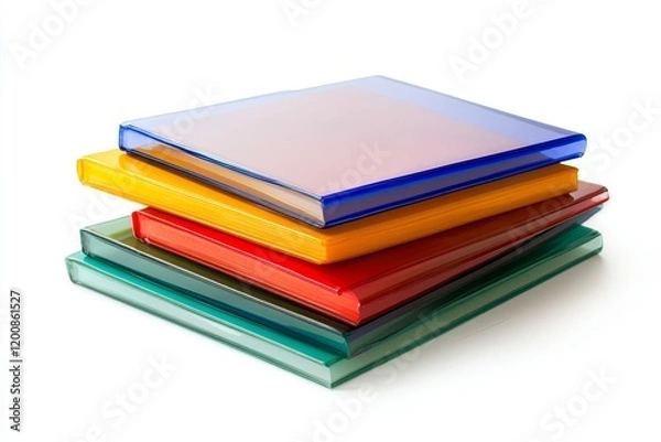 Fototapeta colored books isolated on glossy white #2, Generative AI