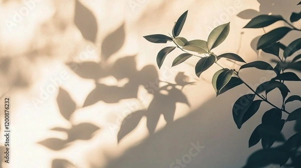 Fototapeta Minimalistic Light Setting with Blurred Foliage Shadows