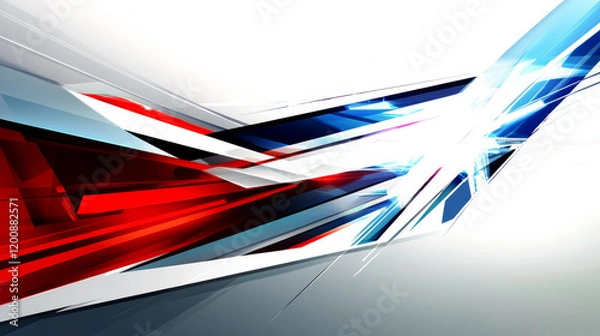 Fototapeta Dynamic abstract design with red and blue accents