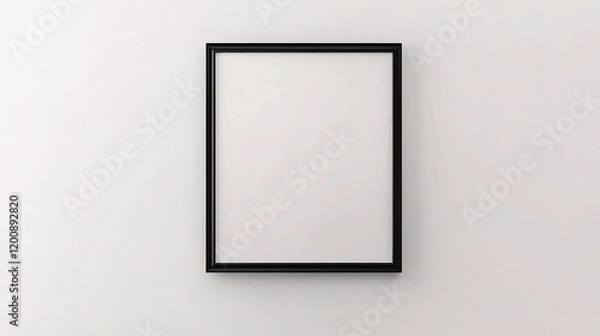 Fototapeta Simple Modern Office Interior with Empty Frame on White Wall