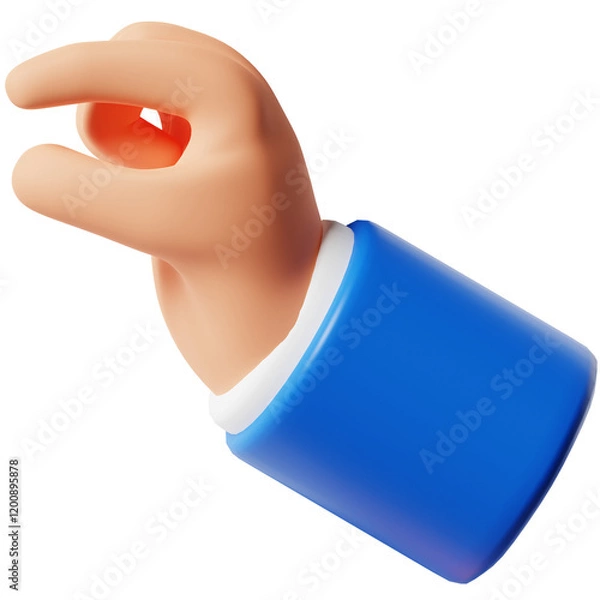 Obraz 3D Pinched Hand Gesture
