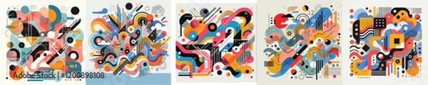 Obraz set of abstract expressionism vectors