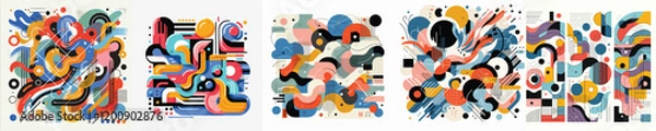 Fototapeta set of abstract expressionism vectors