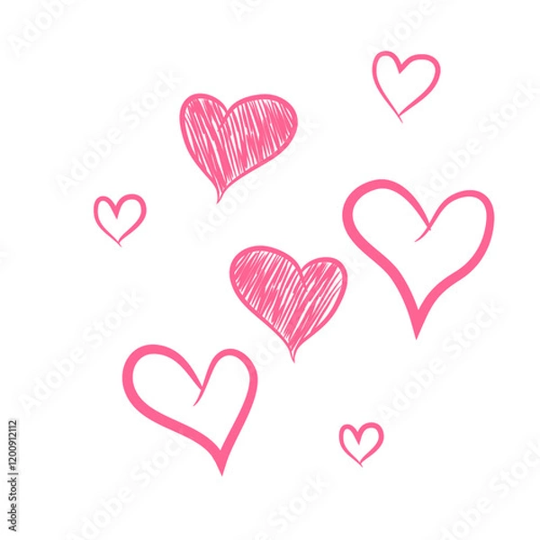 Obraz Romantic Hand-Drawn Hearts