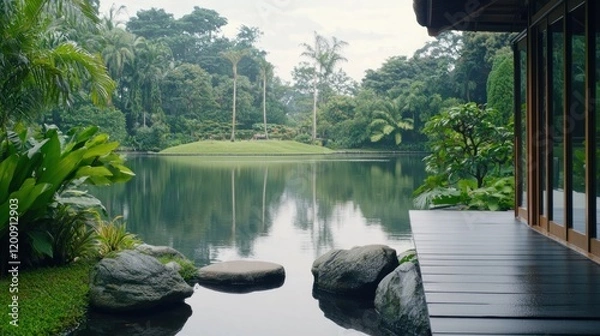 Obraz Serene Rainforest Lake View