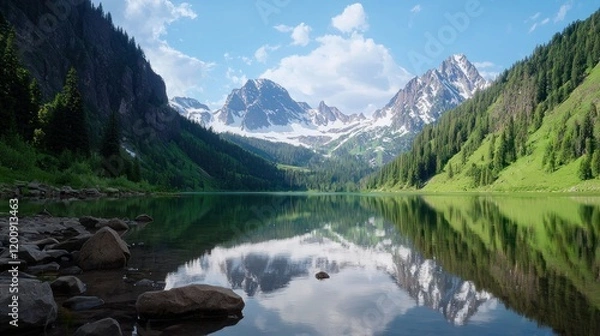 Obraz Serene Mountain Lake Reflection