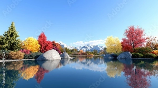 Obraz Autumn Lake Reflection