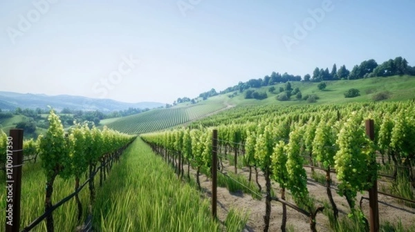 Obraz Vineyard on Sunny Hills