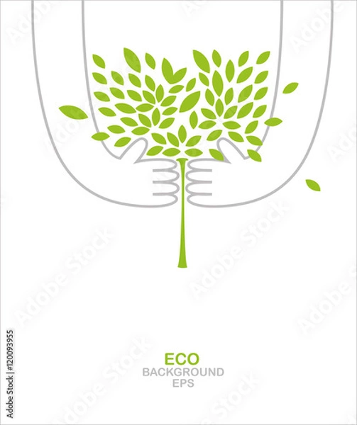 Obraz Green tree in your hands. Environmental