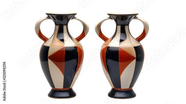 Obraz Stylish Angular Vases on transparent background.PNG